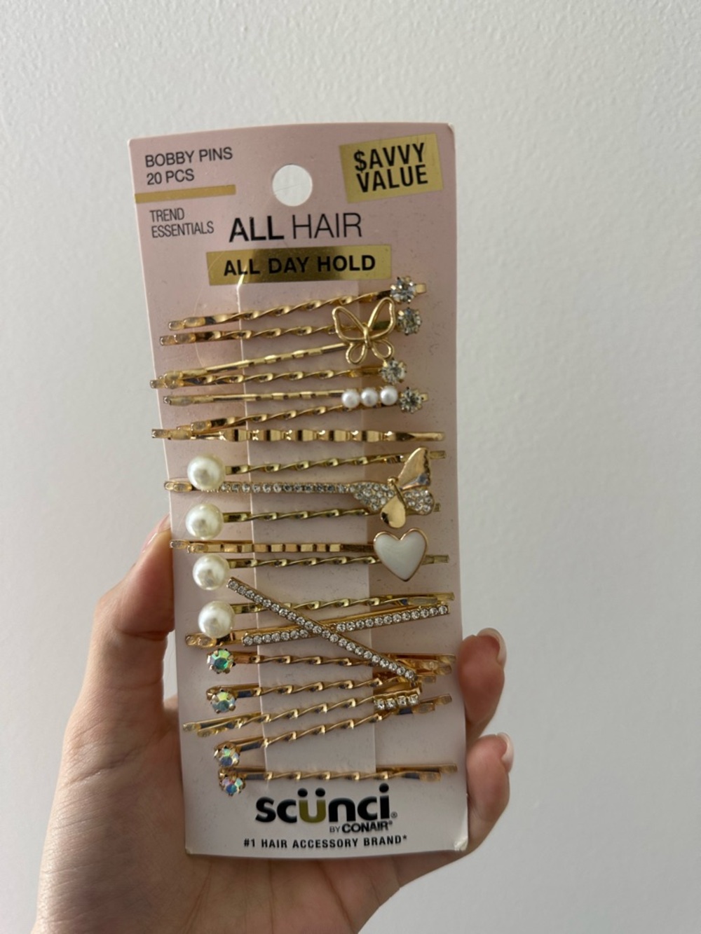 scunci Gold and Blue Decorative Bobby Pin Set